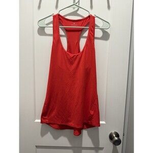 Athleta Tank Top Womens M Red Racerback Polyester Blend Scoop Neck Stretch